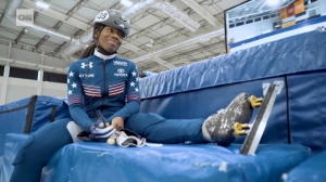 US skater breaking barriers, chasing gold